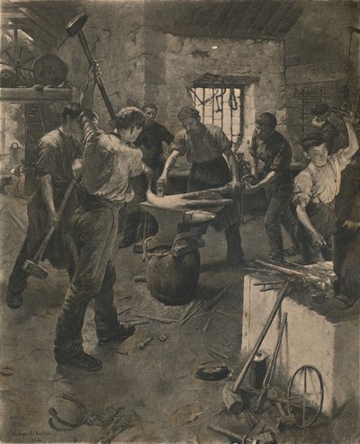 Forging the Anchor, 1892. af Unbekannt