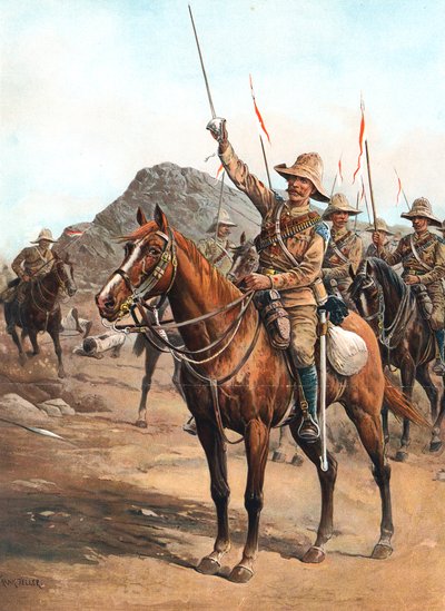Form Up, nr. 2! Form Up!, britiske lancere i slaget ved Omdurman, Sudan, 1898 af Unbekannt