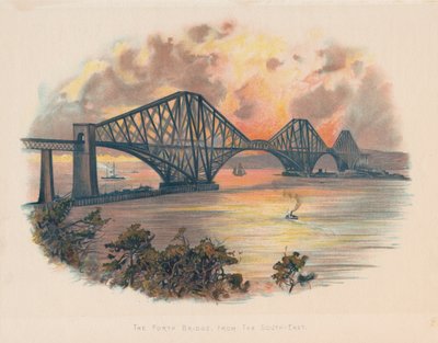 Forth Railway Bridge fra sydøst, Skotland, c1895 af Unbekannt