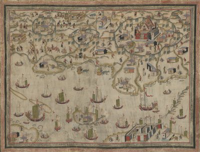 Fortene Zeelandia og Provintia og byen Tainan, 1800-tallet. af Unbekannt