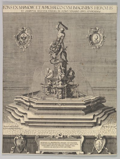 Herkulesfontænen i Augsburg kopi, 1602. af Unbekannt