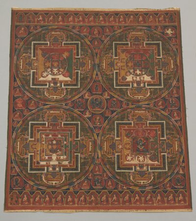 Fire mandalaer fra Guhyasamaja-cyklussen, 1500-tallet. af Unbekannt