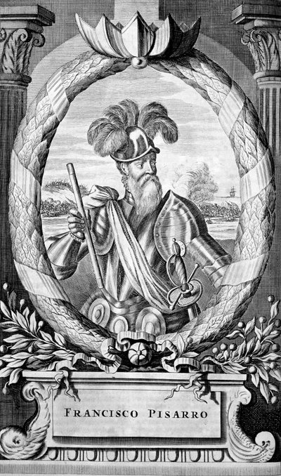 Francisco Pizarro, spansk conquistador fra det 15. århundrede, 1671 af Unbekannt