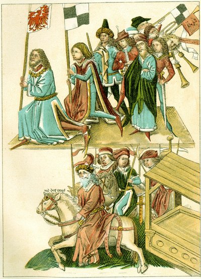 Frederik I modtager Brandenburg kopi af en illustration fra Richentals illustrerede krønike, ca. 1440 af Unbekannt