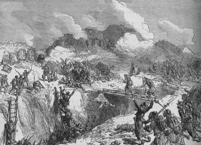 Fransk angreb på Malakhoff, c1880 af Unbekannt