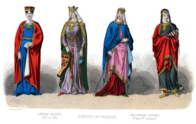 Fransk kostume: Capetian, Carlovingian, 1882 af Unbekannt