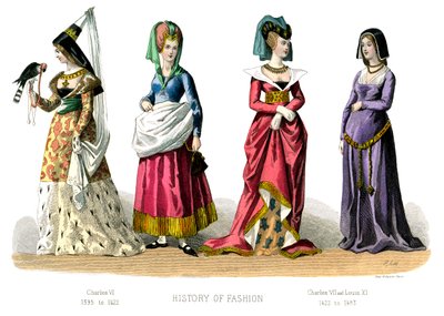 Fransk kostume: Charles VI, Charles VII, Louis XI, 1882 af Unbekannt