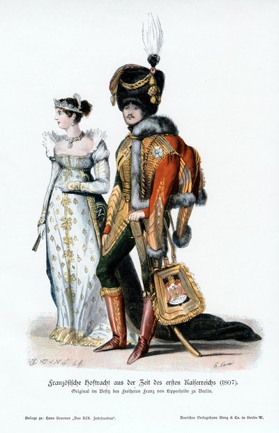 Fransk hofdragt fra det første imperiums tid, 1807 af Unbekannt