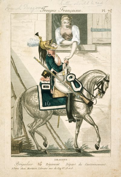 Fransk dragon fra Napoleonskrigene, begyndelsen af det 19. århundrede af Unbekannt