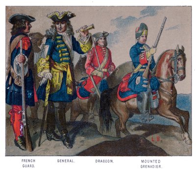 Fransk militærdragt, 1704 af Unbekannt