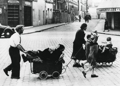 Franske flygtninge vender hjem efter Frankrigs fald til tyskerne, Frankrig, juli 1940 af Unbekannt