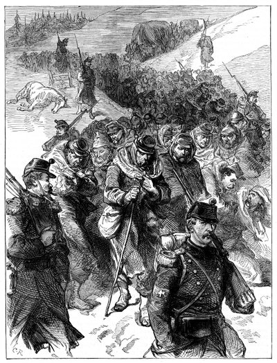 Fransk tilbagetog til Schweiz, 30. januar-1. februar 1871 c1880 af Unbekannt