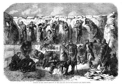 Fransk riffelgrav i parallellen før mamelon og det hvide tårn, Sevastopol, Krimkrigen, 1855 af Unbekannt