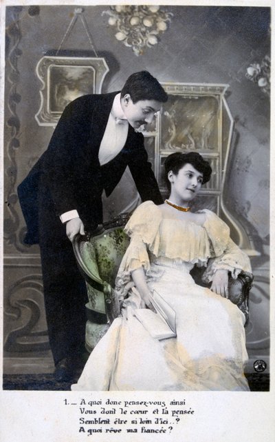 Fransk romantisk postkort, c1900 af Unbekannt