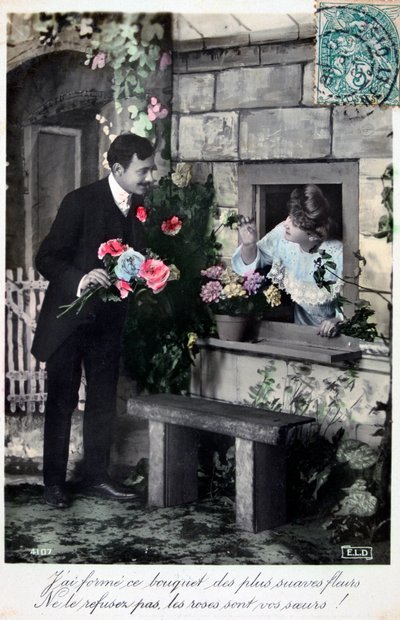 Fransk romantisk postkort, c1900 af Unbekannt