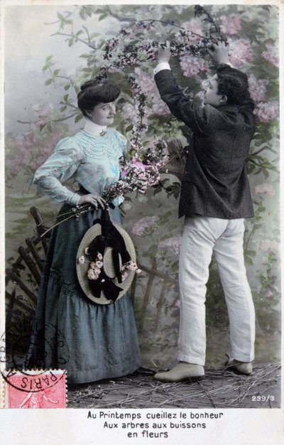 Fransk romantisk postkort, c1900 af Unbekannt