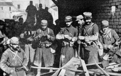 Franske soldater i hvile i Champagne, Frankrig, Første Verdenskrig, 1915 af Unbekannt