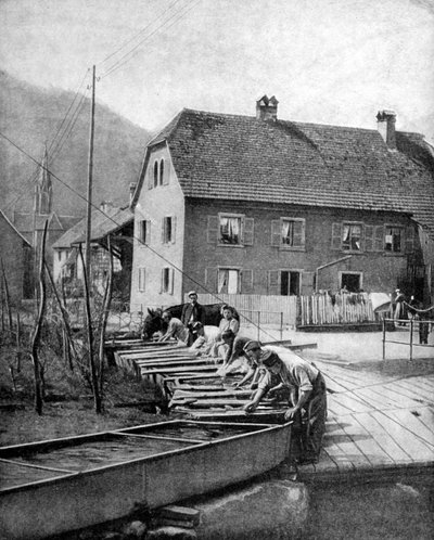 Franske soldater vasker deres vasketøj, Første Verdenskrig, 1915 af Unbekannt