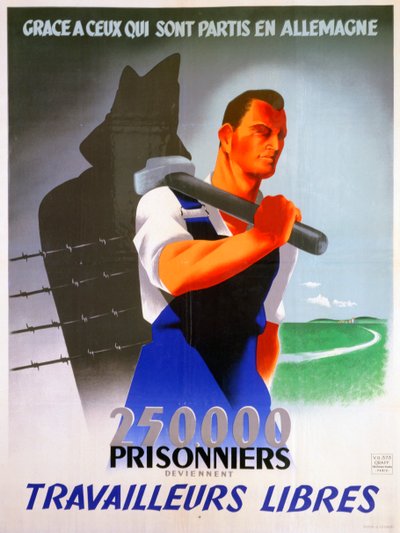 French workers for Germany poster, 1943dani af Unbekannt
