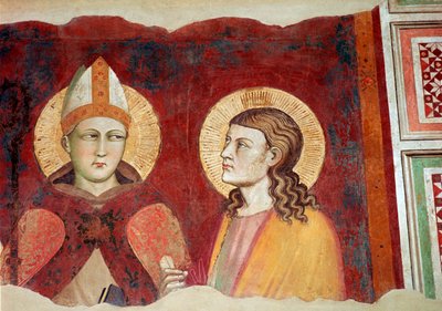 Fresko af en biskop, 1300-tallet af Unbekannt