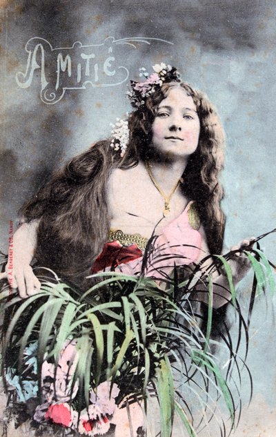 Venskab, vintage fransk postkort, c1900 af Unbekannt