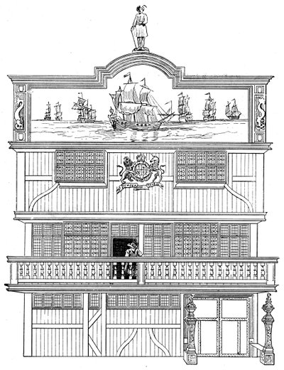 Forsiden af det gamle East India House, London, 1894 af Unbekannt