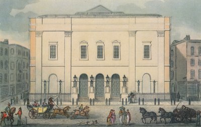Set forfra af Theatre Royal, Drury Lane, Westminster, London, 1812 af Unbekannt
