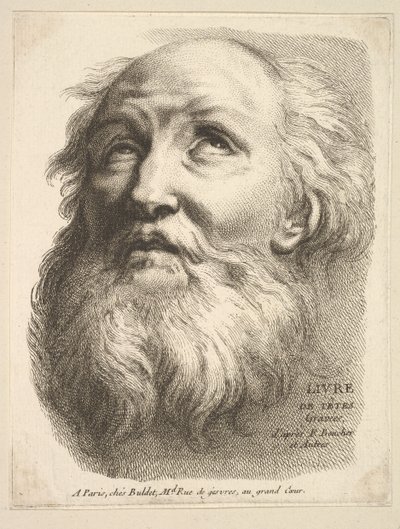 Frontispice: Head of a Bearded Man, fra Livre de Têtes Gravées dapres F. Bouch..., 1700-tallet. af Unbekannt