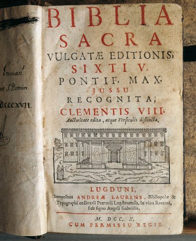 Frontispice af den hellige bibel af Sixtus V (1520-1590) af Unbekannt
