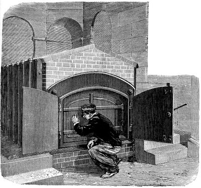 Ovn af den type, der skal installeres i Pere la Chaise-krematoriet, Paris, 1888 af Unbekannt