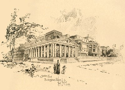 Havefront, Buckingham Palace, Westminster, London, c1890. af Unbekannt