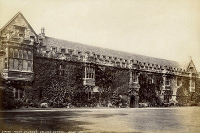 Havefront, St Johns College, Oxford, Oxfordshire, slutningen af det 19. eller begyndelsen af det 20. århundrede af Unbekannt