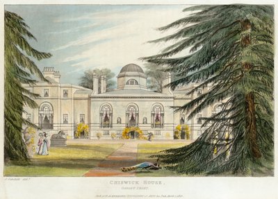 Havefronten til Chiswick House, Hounslow, London, 1823 af Unbekannt