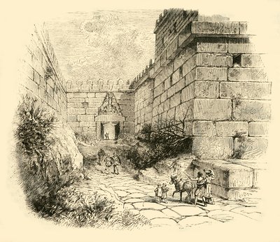 Løvernes port i Mykene, 1890. af Unbekannt