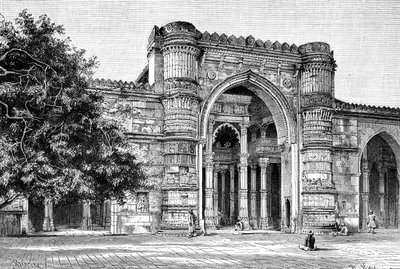 Porten til den store moske i Ahmedabad, Indien, 1895 af Unbekannt