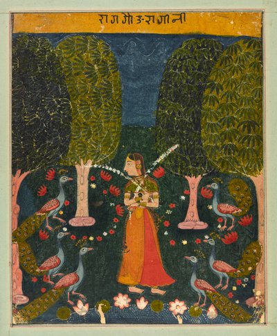 Gauri Ragini, folio fra en Ragamala, ca. 1625-1630. af Unbekannt