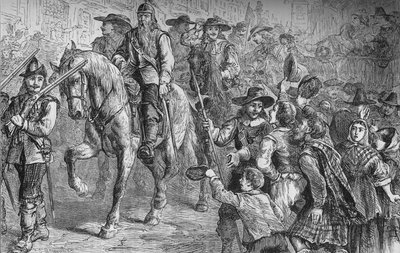 General Dalzell på vej ind i Edinburgh, juli 1666, c1880 af Unbekannt