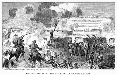 General Wolfe ved belejringen af Louisbourg, AD 1758, 1877 af Unbekannt