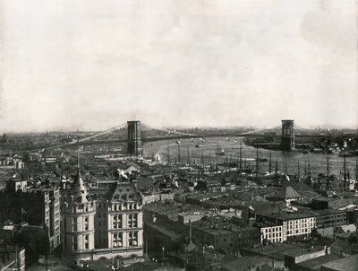 Generelt billede, der viser Brooklyn Bridge, New York, USA, 1895. af Unbekannt