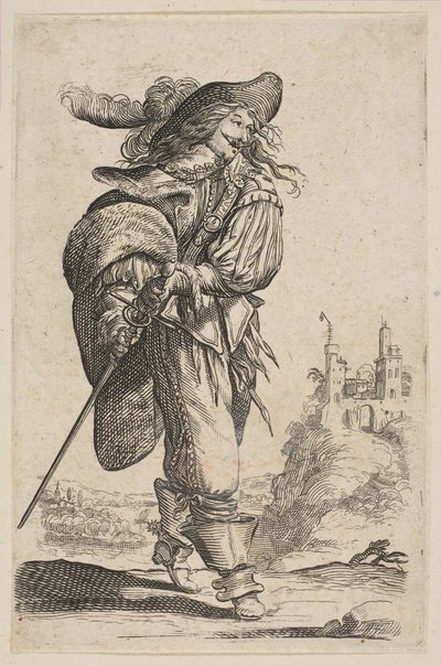Gentleman Holding a Sword, 1629. af Unbekannt