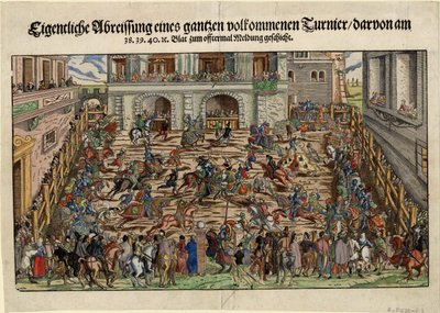 Tysk ridderturnering, ca 1530 af Unbekannt