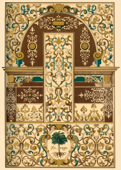 Tysk renæssance loft- og vægmaleri, 1898. af Unbekannt