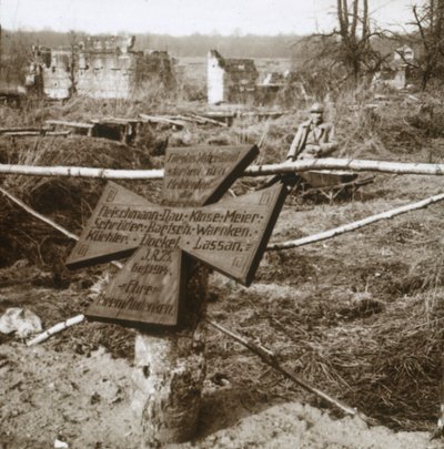 Tysk fællesgrav, c1914-c1918 af Unbekannt