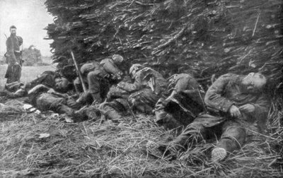 Tyske soldater dræbt af artilleriild, 1. slag ved Marne, Frankrig, 5-12 september 1914 af Unbekannt