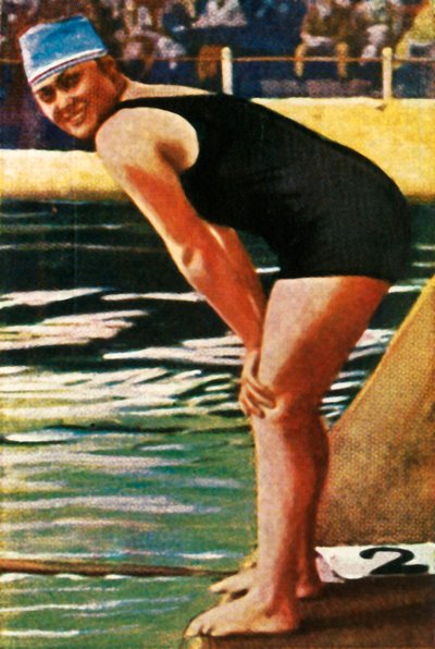 Den tyske svømmer Hilde Schrader, 1928. af Unbekannt