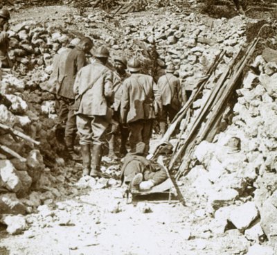 Tyske sårede, Thiaumont, Verdun, Nordfrankrig, c1914-c1918 af Unbekannt
