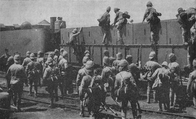 At komme ind i et pansret tog, 1902 af Unbekannt