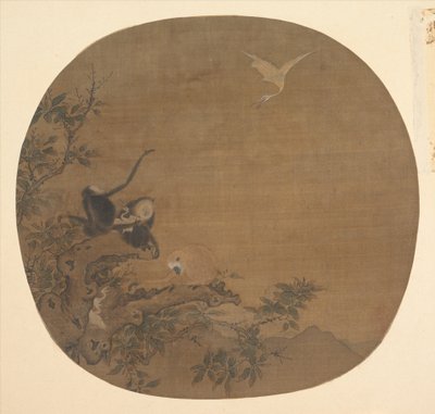 Gibbons plyndrer en hejrerrede, slutningen af det 12. århundrede. af Unbekannt