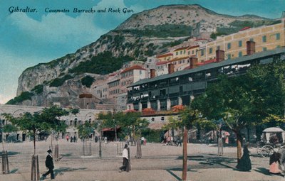 Gibraltar - Kasematter Kaserne og Rock Gun, c1900 af Unbekannt