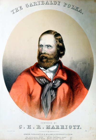 Giuseppe Garibaldi, italiensk patriot, c1864 af Unbekannt